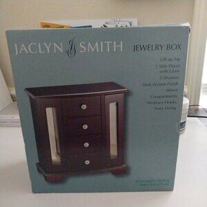Jaclyn Smith Dark Walnut Jewelry Box